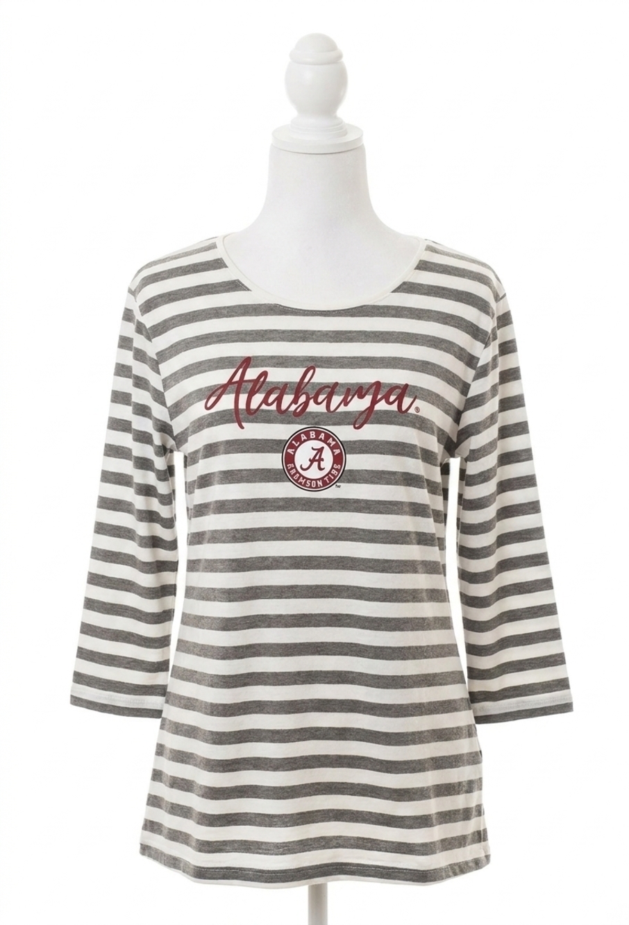 NEW GAMEDAY COUTURE university of alabama stay a while top in white/grey